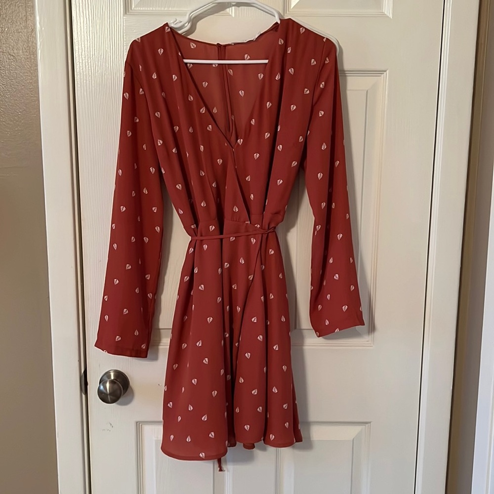 Orange wrap dress
